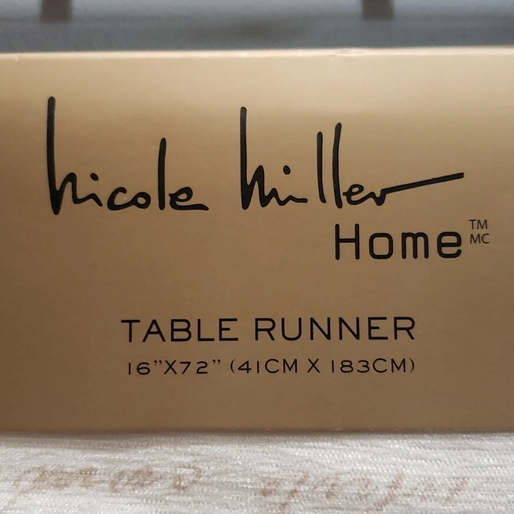 Nicole Miller Home NWT Beaded Pumpkins and Sunflowers Table Runner